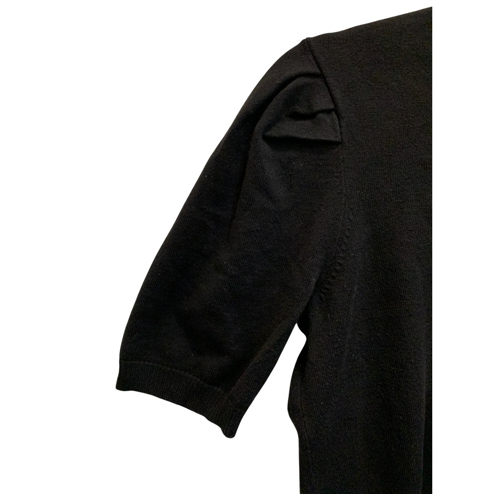 Ann Taylor Factory Womens Medium Black Mock Neck Sweater Top Quiet Luxury - Picture 3 of 8